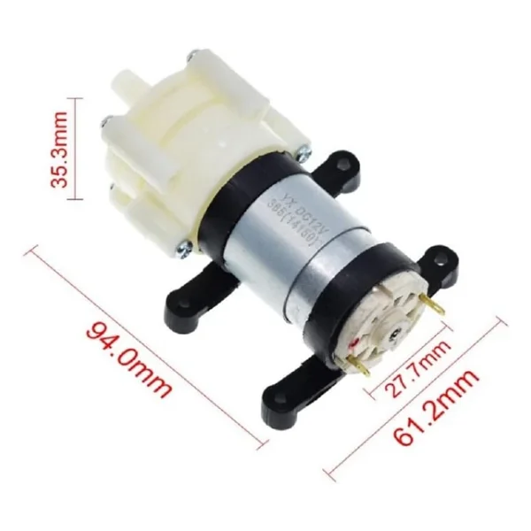 Mini Su Pompası Dc 6-12v R385 Akvaryum Sera 90-120 L/H Bitki Sulama Hava Motoru - Görsel 4