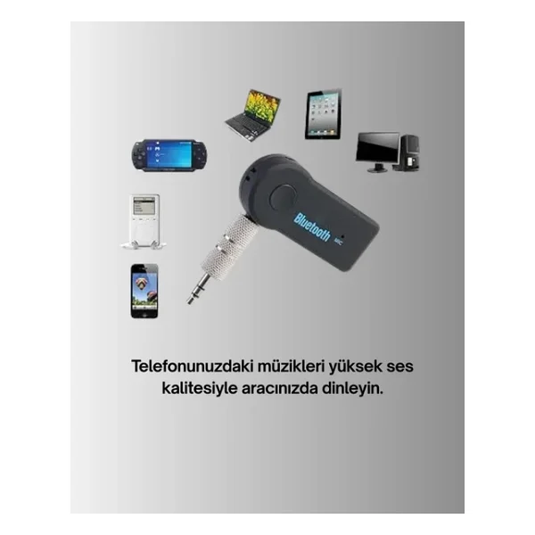 Araç İçi Bluetooth Aux Adaptörü Ve Telefon Görüşme Cihazı - Görsel 3