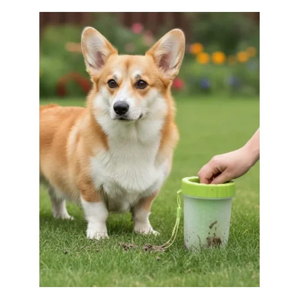 Silikon Kıllı Köpek Pati Temizleme Kabı Orta Büyük Irklar İçin Taşınabilir - Görsel 4