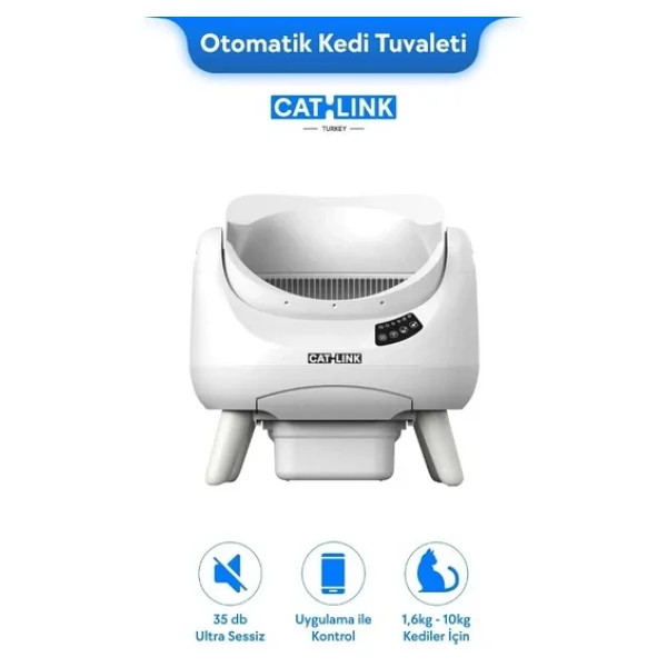 Catlink Üstü Açık Otomatik Kedi Tuvaleti Beyaz - Scooper Open-X (Cl-Ch-01-W) - Görsel 5