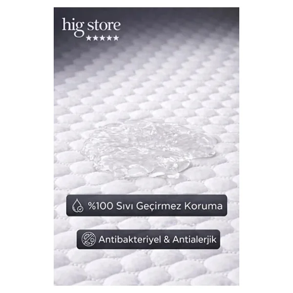 Hig Store Desert Touch Fitted %100 Pamuk Su Sıvı Geçirmez Yatak Koruyucu Alez Tek-Çift Battal Yastık Boy - Görsel 4