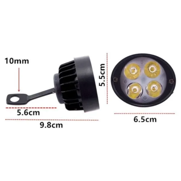 Knmaster Badger 12w Ayna Bağlantılı Motosiklet Sis Farı - Görsel 5