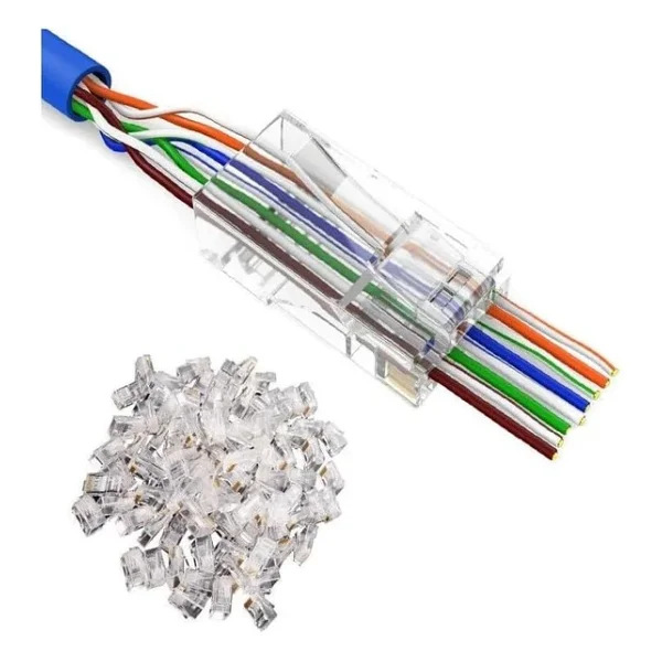 Ez Rj45 Cat6 Yeni Nesil Delikli Jack Konnektör 100 Adet - Görsel 3