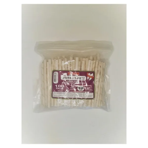 Freshy Dental Twists 100'lü Mega Paket 600 Gr Beyaz Burgu Çubuk - Görsel 4