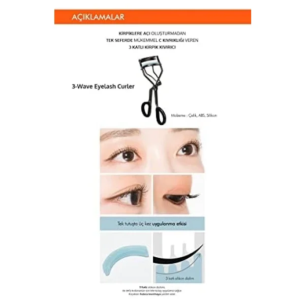 3 Kat Güçlü Kirpik Kıvırıcı Mıssha 3-Wave Eyelash Curler - Görsel 2
