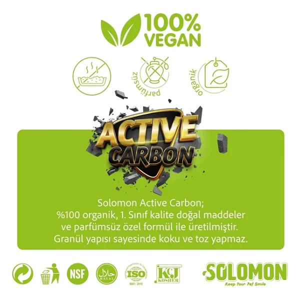 Solomon Active Carbon 500 Gr Kedi Kumu Koku Giderici - Görsel 8