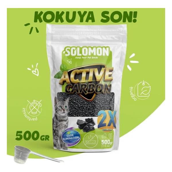 Solomon Active Carbon 500 Gr Kedi Kumu Koku Giderici - Görsel 4