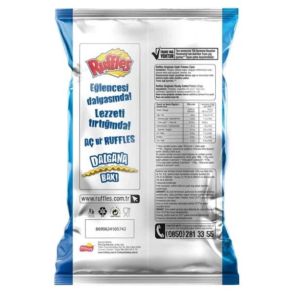 Ruffles Originals Süper Boy Patates Cipsi 125 Gr - Görsel 2