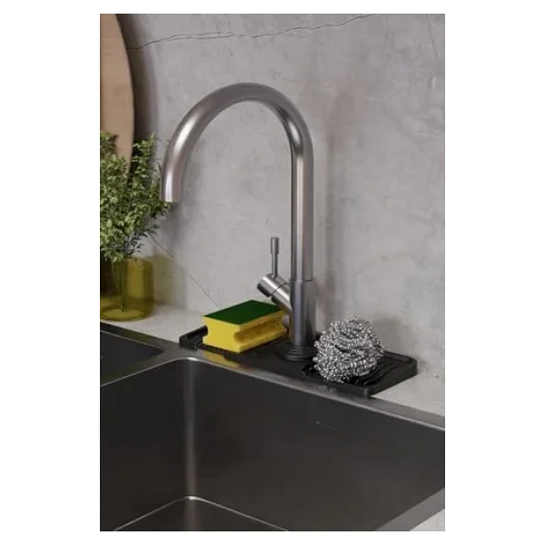 Musluk Matı Elastik Silikon Mutfak Ve Banyo Için Lavobo Su Tutucu Musluk Ve Batarya Matı Sıyah,515201744 - Görsel 6