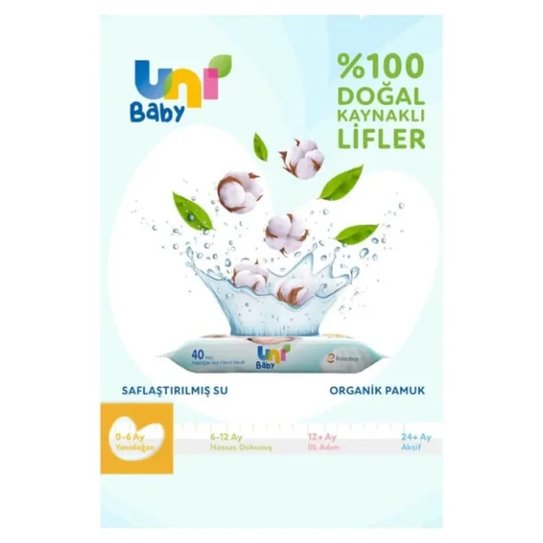 Uni Baby Yenidoğan 40 Yaprak 12'li Paket Islak Mendil - Görsel 8
