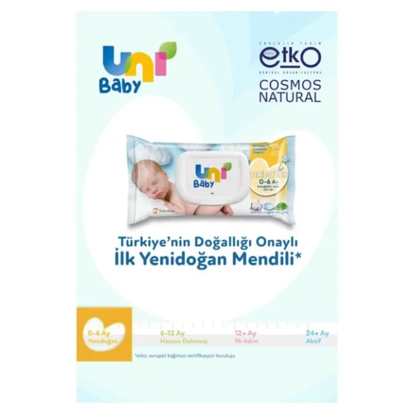 Uni Baby Yenidoğan 40 Yaprak 12'li Paket Islak Mendil - Görsel 7