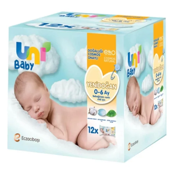 Uni Baby Yenidoğan 40 Yaprak 12'li Paket Islak Mendil - Görsel 5