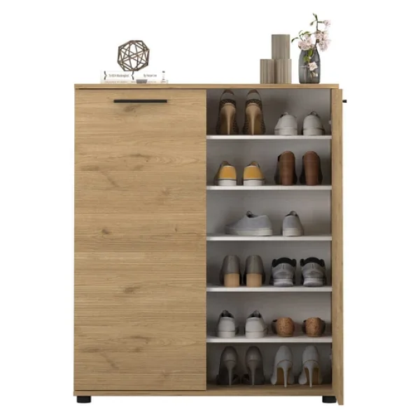 Adore Mobilya Trendline Çok Amaçlı Iki Kapaklı 5 Raflı Dolap Florida Meşe 91x108x35 Cm - Görsel 5