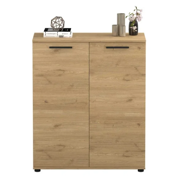 Adore Mobilya Trendline Çok Amaçlı Iki Kapaklı 5 Raflı Dolap Florida Meşe 91x108x35 Cm - Görsel 3