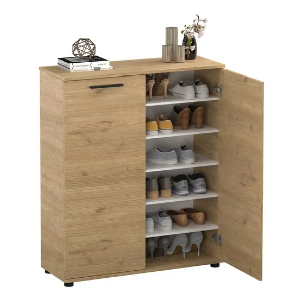 Adore Mobilya Trendline Çok Amaçlı Iki Kapaklı 5 Raflı Dolap Florida Meşe 91x108x35 Cm - Görsel 4