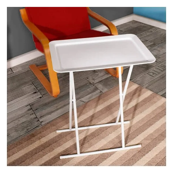 Adore Handy Mate Tepsili Katlanabilir Sehpa - Beyaz 52x66x32,5 Cm (Gxyxd) - Görsel 4