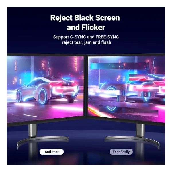 Ugreen 8K 60 Hz Display Port To Display Port 1.4 Örgülü Kablo 2 Metre, Siyah - Görsel 7