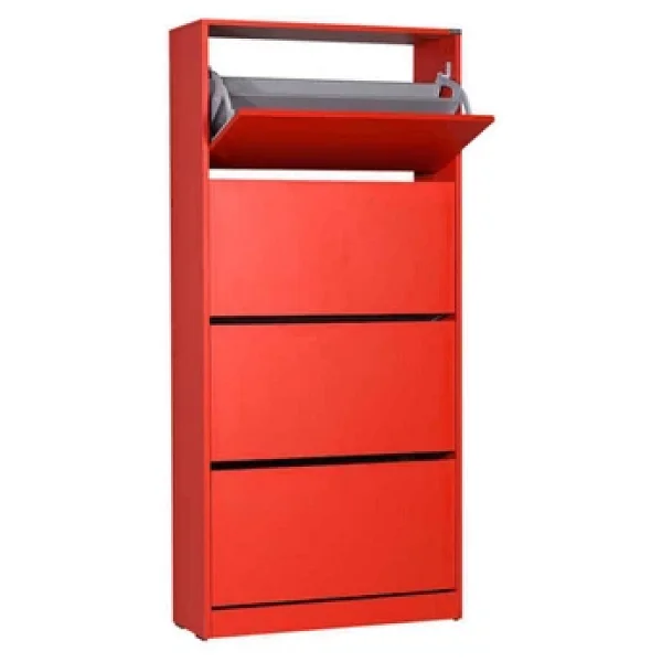 Adore Mobilya Flat Duo Kırmızı 4 Katlı Geniş Ayakkabılık - Görsel 6