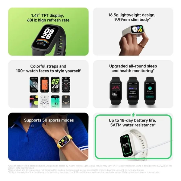 Xiaomi Smart Band 9 Active Pembe Akıllı Bileklik - Görsel 4