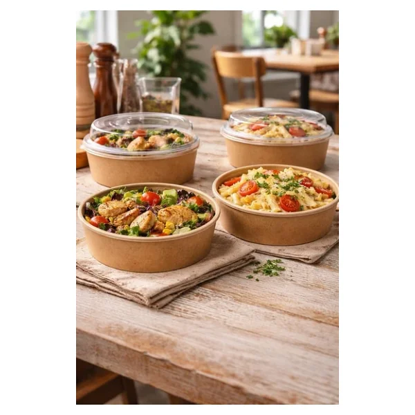 Kraft Karton Salata Kasesi Kapaklı 1100cc 50 Adet - Görsel 6