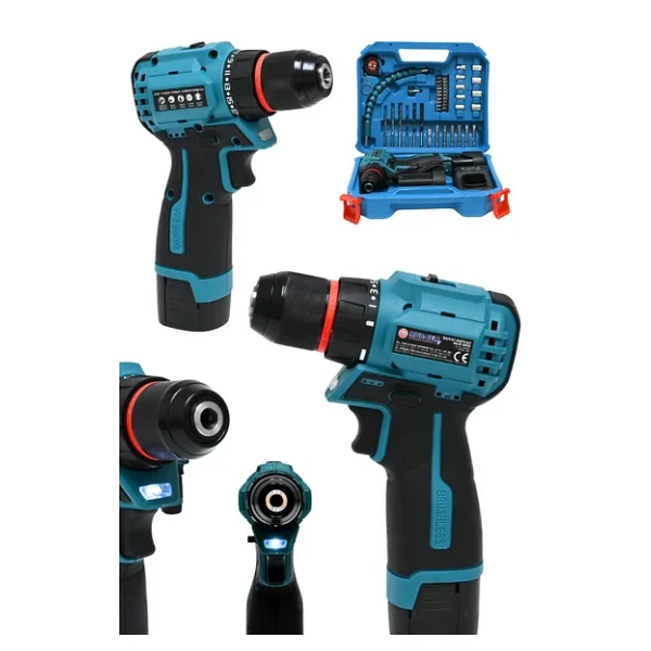 Mur-9013 16,8v Kömürsüz Motor Çelik Mandren 36 Parça Şarjlı Matkap Akülü Vidalama Seti - Görsel 5