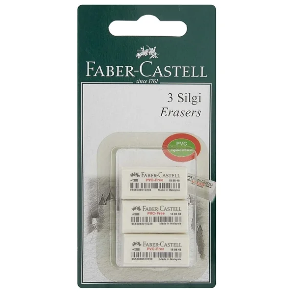 Faber-Castell 7086/48 3'lü Beyaz Küçük Silgi - Görsel 4
