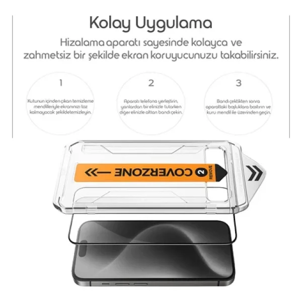 iPhone 17 İle Uyumlu 5d Kırılmaz Ekran Koruma Hızlı Kolay Uygulama Aparatlı Kıt Box 9h Glass Full Cover Magic Ekran Koruyucu iPhone 17 İçin 5d Kırılmaz Ekran Koruma - Görsel 3