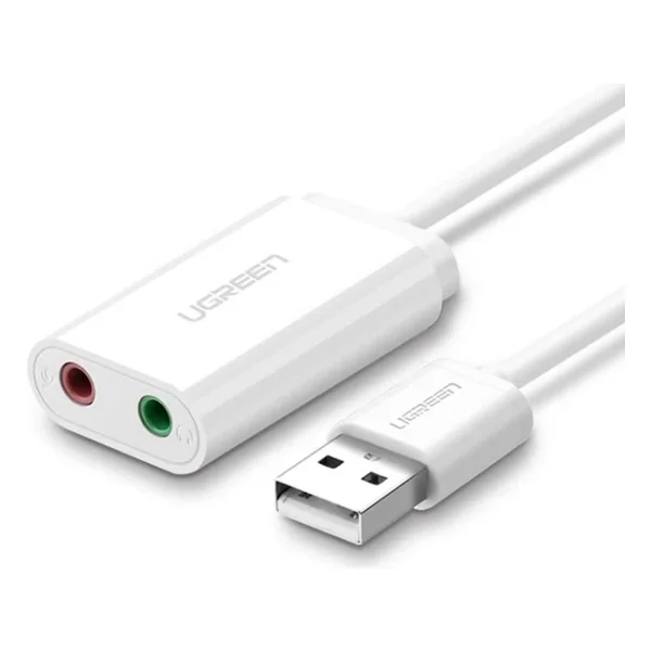 Ugreen Harici 3.5mm USB Ses Kartı Beyaz - Görsel 3