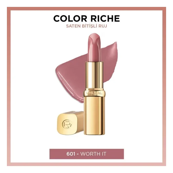 L'oreal Paris Color Riche Saten Bitişli 601 Worth It Stick Ruj - Görsel 4