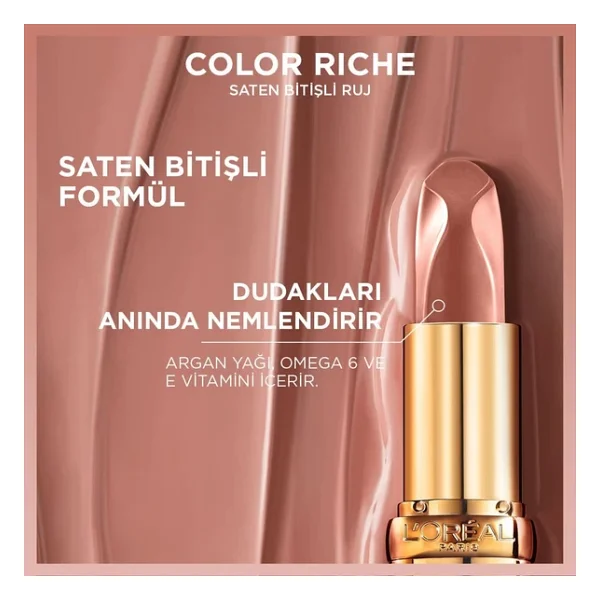 L'oreal Paris Color Riche Saten Bitişli 601 Worth It Stick Ruj - Görsel 5