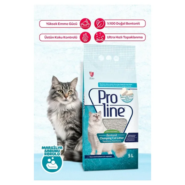 Proline Bentonit Sabun Kokulu Kedi Kumu, 5 L - Görsel 2