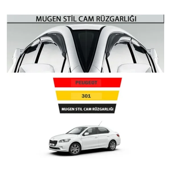 Mugen Peugeot 301 Cam Rüzgarlığı 4 Lü Takım - Görsel 8