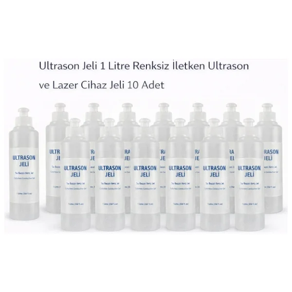 Ultrason Jeli 1 Litre Renksiz İletken Ultrason Ve Lazer Cihaz Jeli 10 Adet - Görsel 2