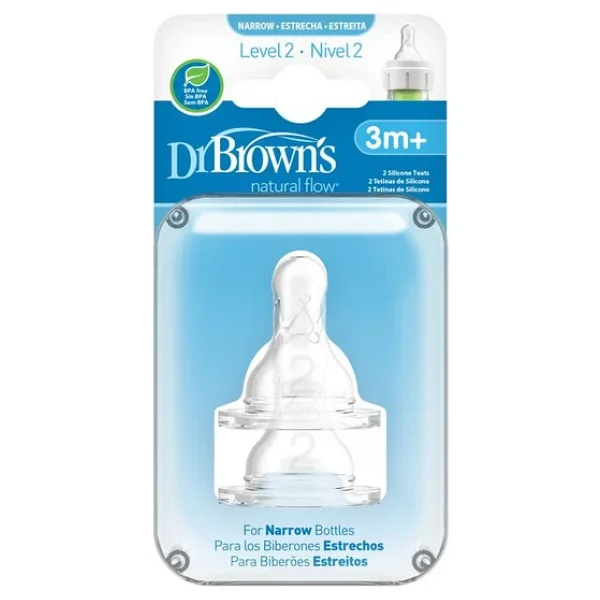 Dr Browns Dr Brown's Dar Ağız 2.evre 2li Silikon Biberon Emziği - Görsel 4