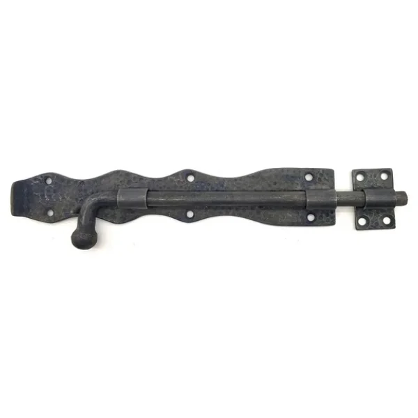 Antika Tarz Dekoratif Pirinç Dövme Kapı Sürgüsü - 25cm, Oksit - Görsel 4