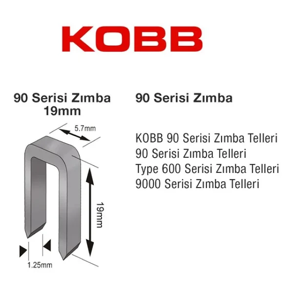 Kobb Kbz9019 90 Serisi 19 Mm 2500 Adet Ağır Hizmet Tipi Zımba Teli - Görsel 7
