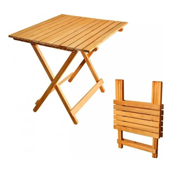 Dekoratif Ahşap Katlanır Masa Piknik Balkon Masası 70cm X 60cm - Görsel 6