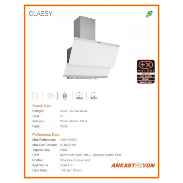 Silverline Bo6501w01-Cs5349w01-3420 Classy Beyaz Cam Ankastre Set - Görsel 4