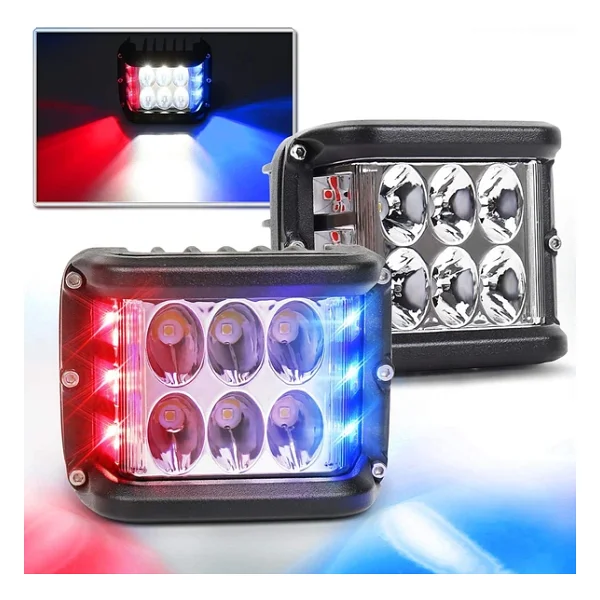 Space Offroad Sis Lambası - 12 Ledli 36w Beyaz-Kırmızı-Mavi (2'li) - Görsel 2