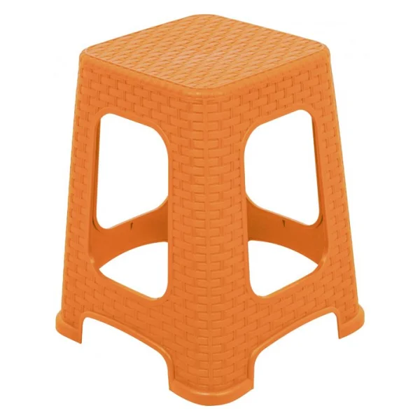 Mandella Sağlam Plastik Karizma Rattan Tabure (6 Adet) Tik - Görsel 5