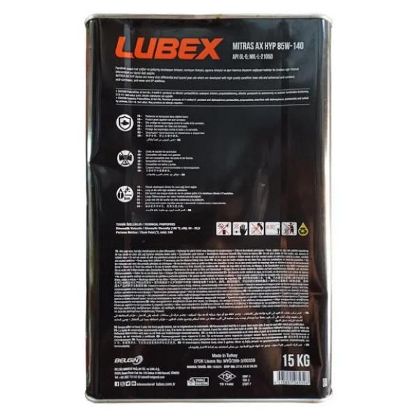 Lubex Mitras Ax Hyp 85w-140 15 Kg Diferansiyel Ve Disli Yagi - Görsel 8