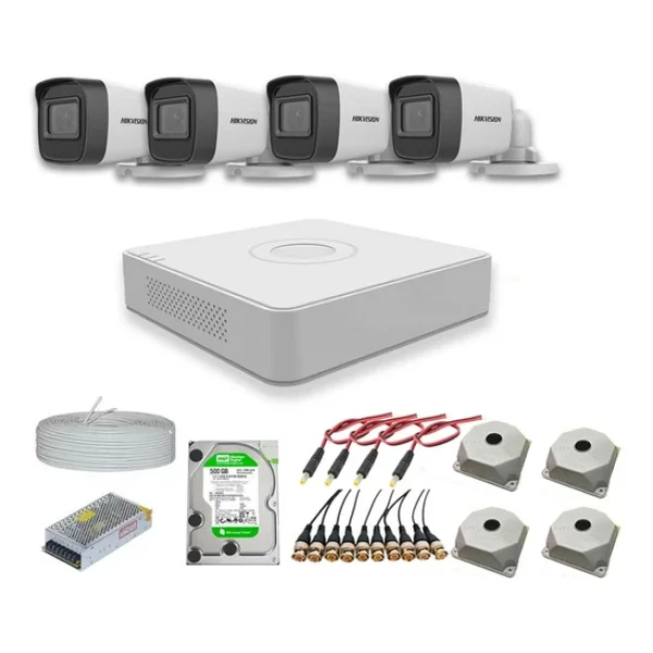 Hikvision 2mp 4 Kameralı Dış Ortam Ahd HD-Tvı Full Kamera Seti 500gb Disk - Görsel 3