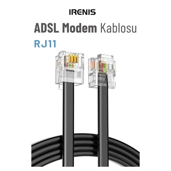 Irenıs Adsl Vdsl Modem Kablosu, Rj11 Kablo, Köken Telefon Kablosu - Görsel 5