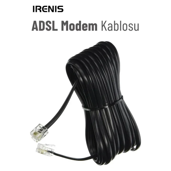 Irenıs Adsl Vdsl Modem Kablosu, Rj11 Kablo, Köken Telefon Kablosu - Görsel 3