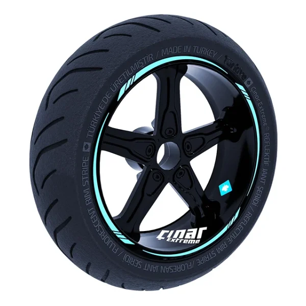 Çınar Extreme Nane Yeşili 4 Parçalı Keskin Jant Şeridi Sticker - Görsel 3
