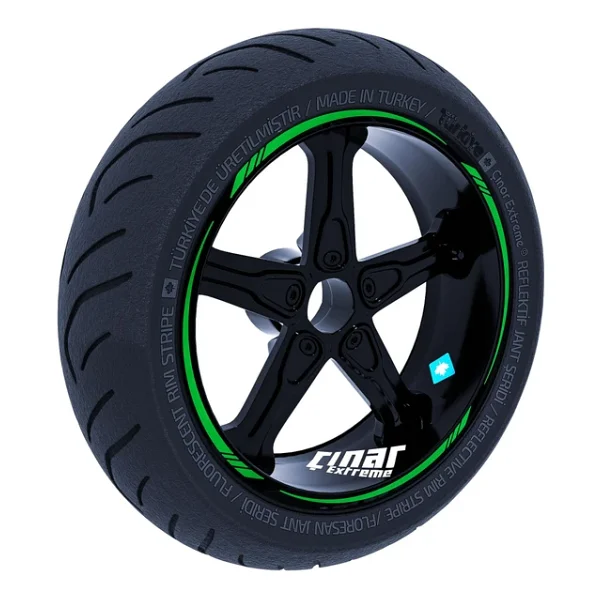 Çınar Extreme Orman Yeşili 4 Parçalı Keskin Jant Şeridi Sticker - Görsel 3