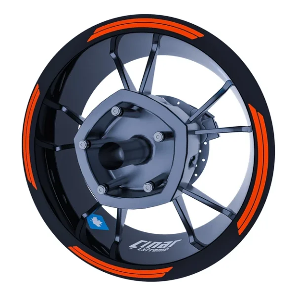 Çınar Extreme Floresan Turuncu Double Stripe Jant Şeridi Sticker Çınar Extreme - Görsel 3