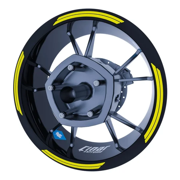 Çınar Extreme Floresan Sarı Double Stripe Jant Şeridi Sticker Çınar Extreme - Görsel 3