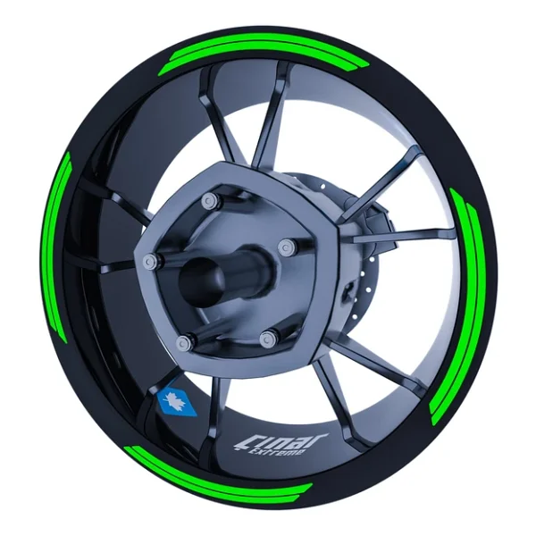 Double Stripe Floresan Yeşil Jant Şeridi Sticker Çınar Extreme - Görsel 3