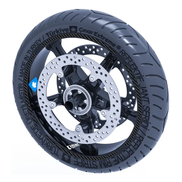 Karbon Fiber Dokulu 4 Parçalı Kesikli Jant Şeridi Sticker Çınar Extreme - Görsel 3